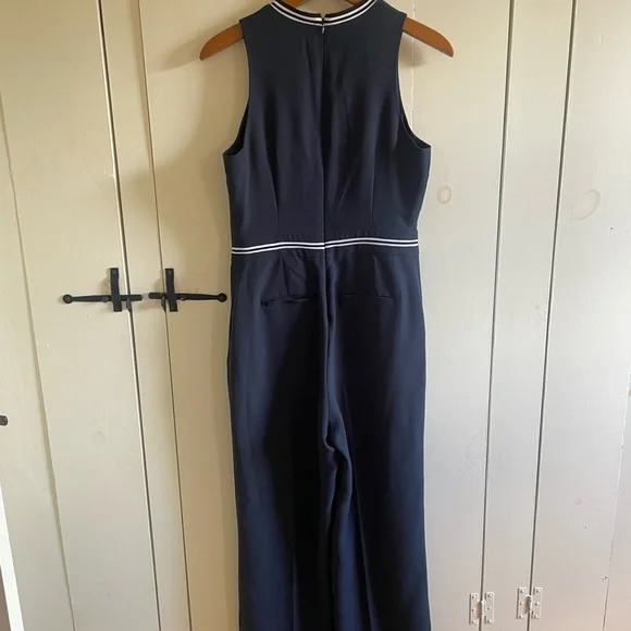 BANANA REPUBLIC WIDE-LEG JUMPSUIT NAVY SIZE 2 - Picture 3 of 4